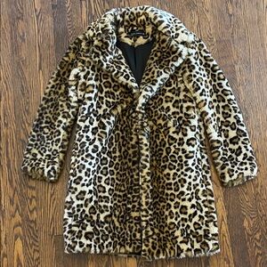 Zara Animal Print Teddy Jacket